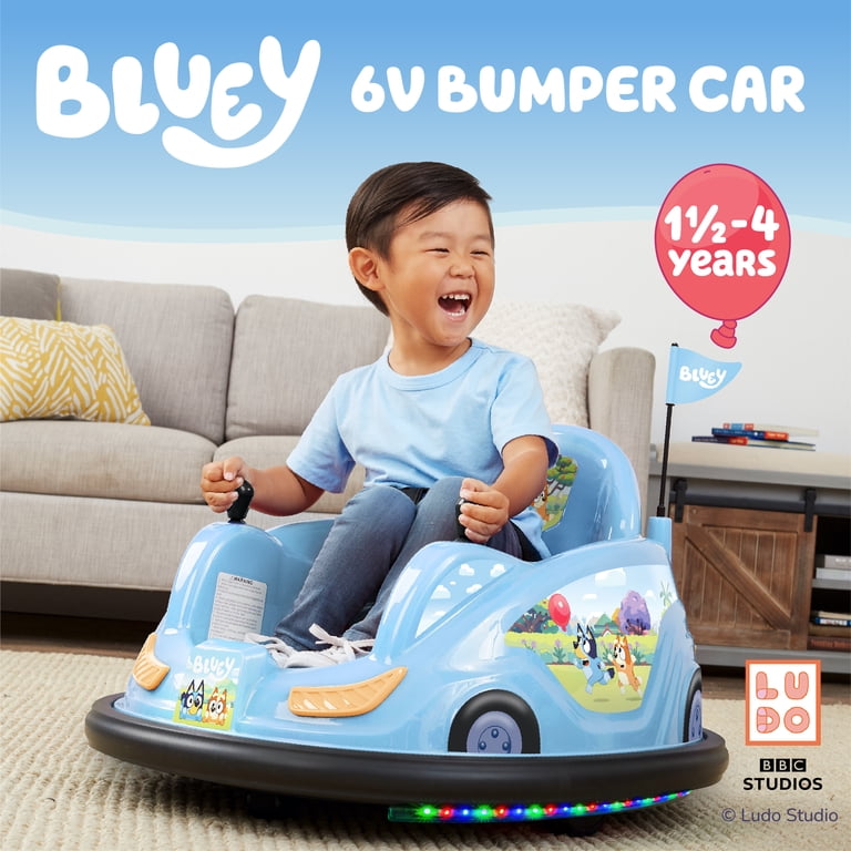 Flybar 6V Bluey Bumper Car Ride on Toy for Children