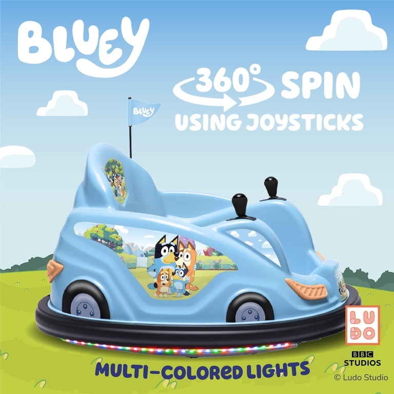 Flybar 6V Bluey Bumper Car Ride on Toy for Children
