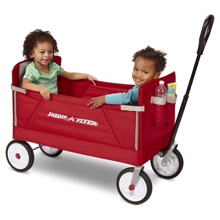 Radio Flyer 3-in-1 EZ Fold Wagon,Collapsible Utility Cart for Kids & Cargo, 18 Months and Up, Red