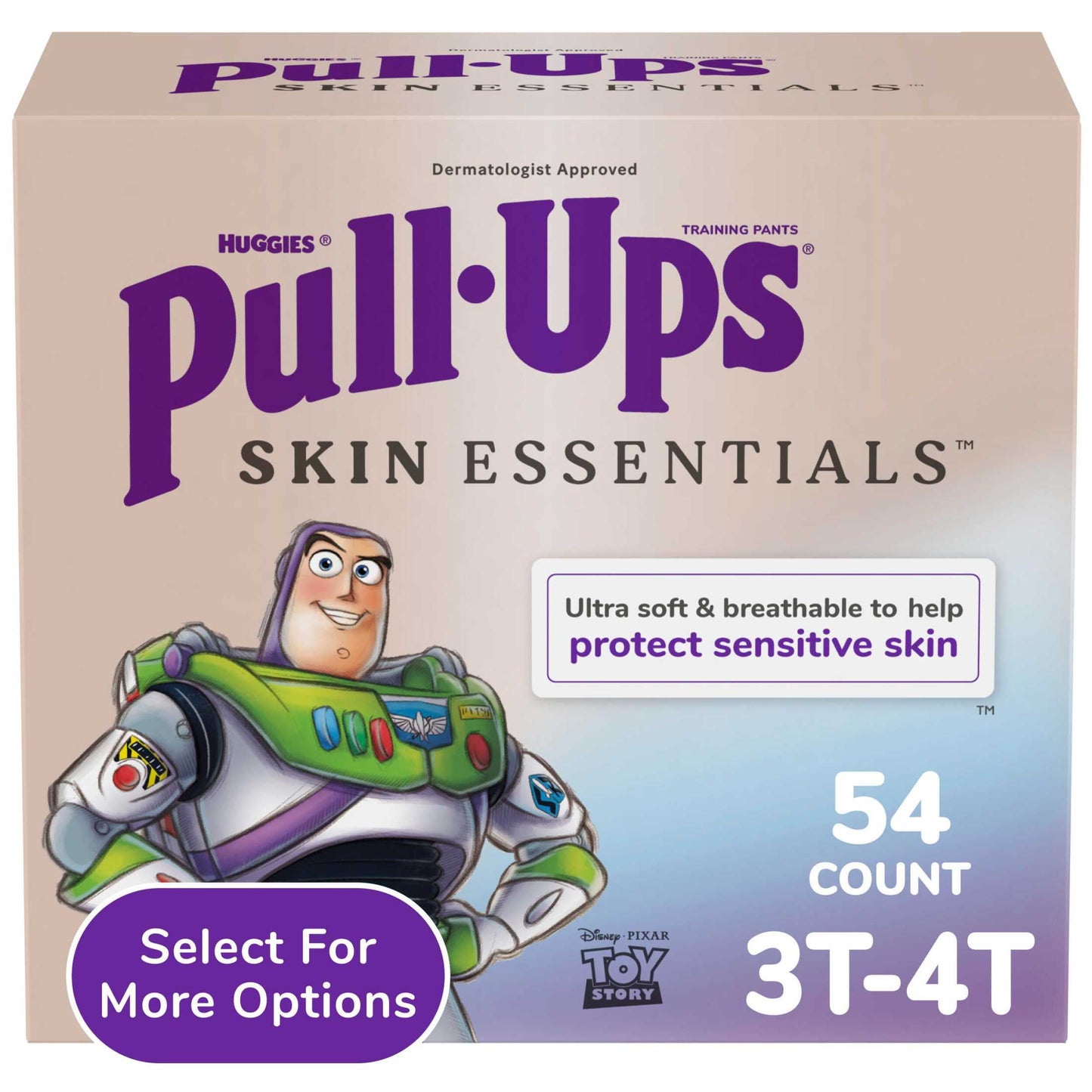 Huggies Pull-Ups Boys' Skin Essentials Training Pants, 3T-4T (32-40 lbs), 54 Ct