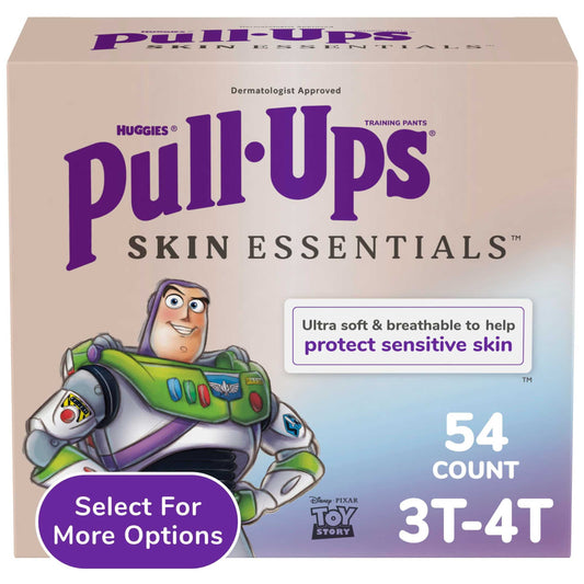 Huggies Pull-Ups Boys' Skin Essentials Training Pants, 3T-4T (32-40 lbs), 54 Ct