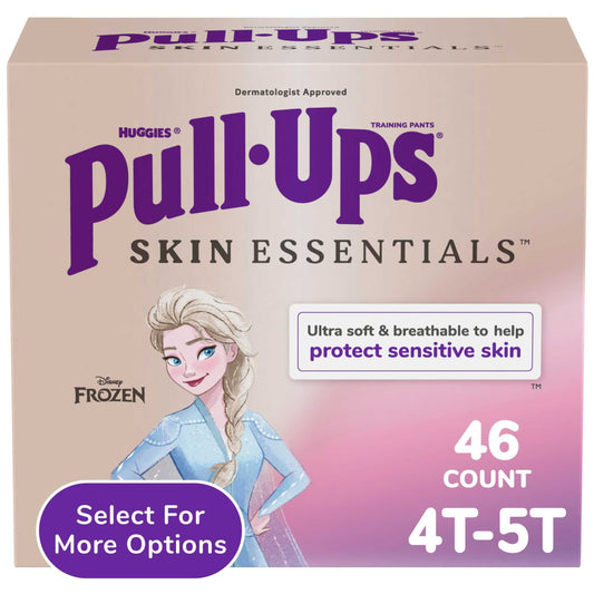 Huggies Pull-Ups Girls' Skin Essentials Training Pants, 4T-5T (38-50 lbs), 46 Ct