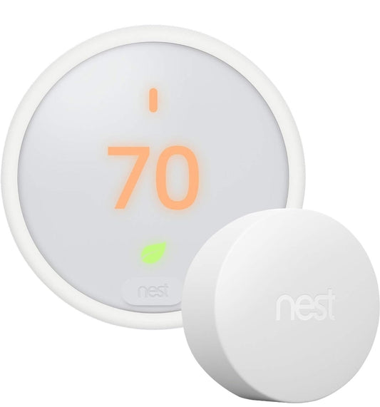 Google Nest Thermostat E - Programmable Smart Thermostat for Home T4000ES - 3rd Generation Nest Thermostat (Frosted White)- Compatible with Alexa