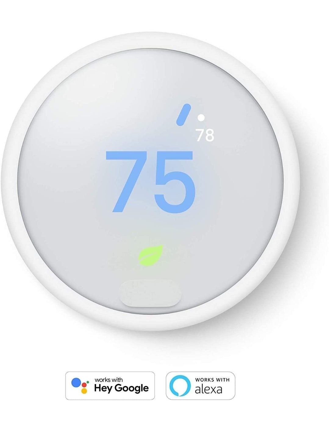 Google Nest Thermostat E - Programmable Smart Thermostat for Home T4000ES - 3rd Generation Nest Thermostat (Frosted White)- Compatible with Alexa
