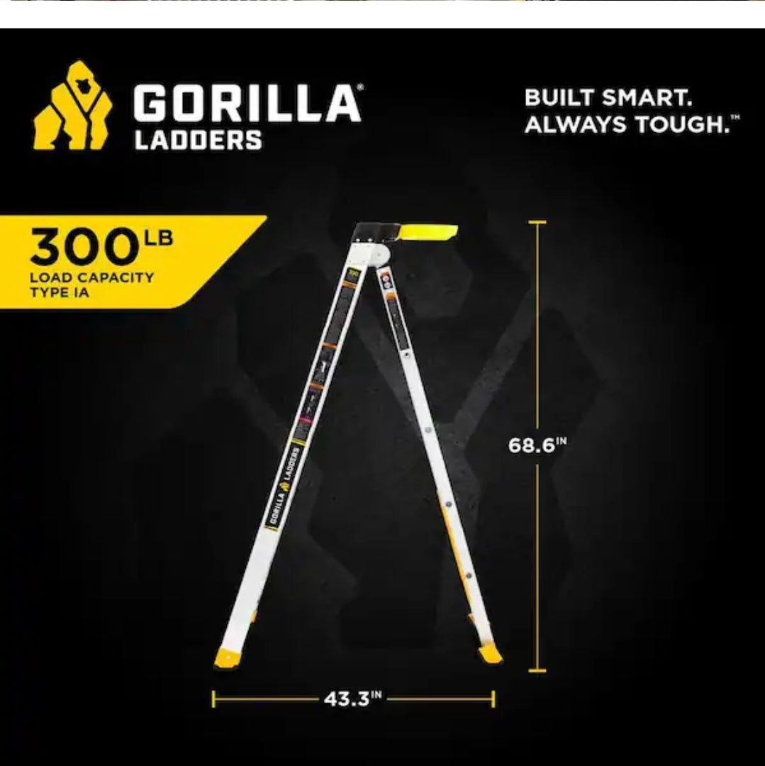 Gorilla Ladders 14 ft. Reach Aluminum 2-in-1 Extension Multi-Position Ladder with Project Bucket, 300 lbs. Capacity, Type 1A