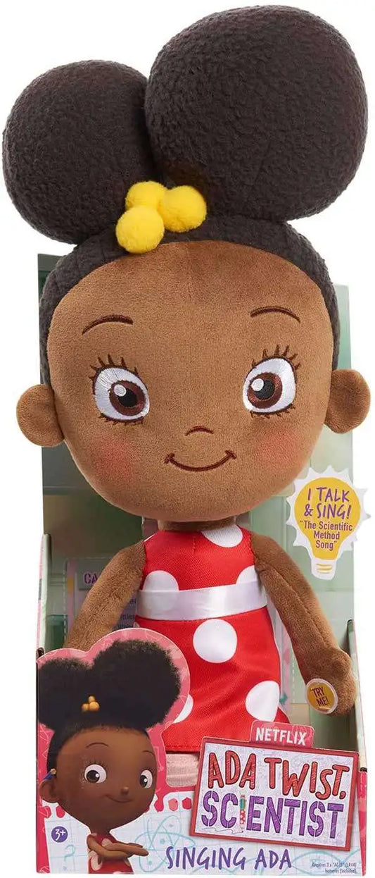 Ada Twist, Scientist Singing Ada 18 Inch Interactive Plush, Talks, Lights Up and Sings "The Scientific Method Song", Kids Toys for Ages 3 Up, Gifts and Presents