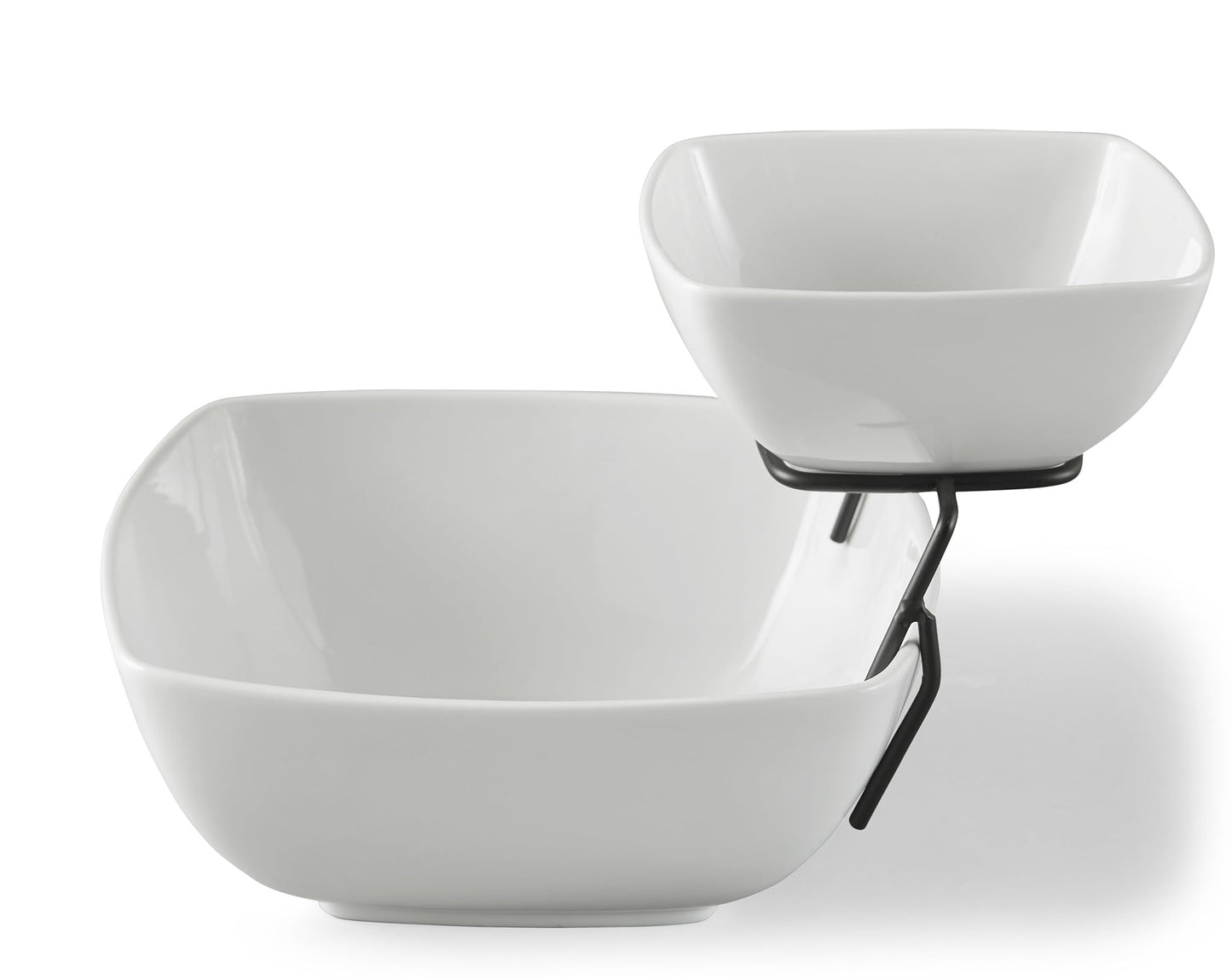 Better Homes & Gardens Square 2-Tier Porcelain Chip & Dip Set