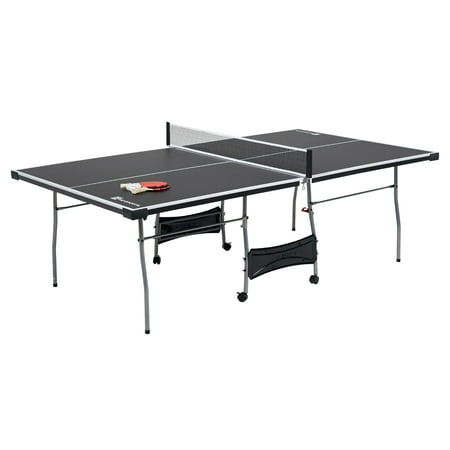 MD Sports Mid Size 4-Piece Indoor Table Tennis Table, Accessories Included, Grey