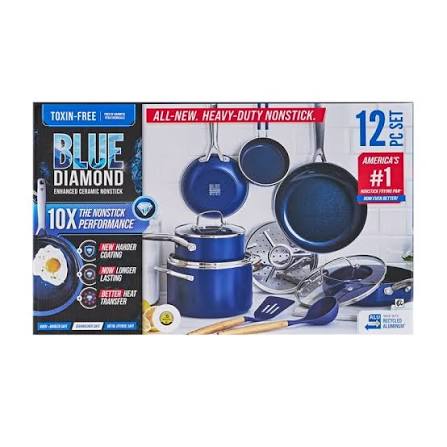 Blue Diamond Enhanced Ceramic Non-Stick 12pc Cookware Set