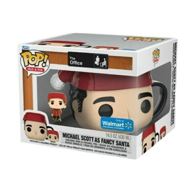 Funko Pop Michael Scott as Fancy Santa Mug & Pin